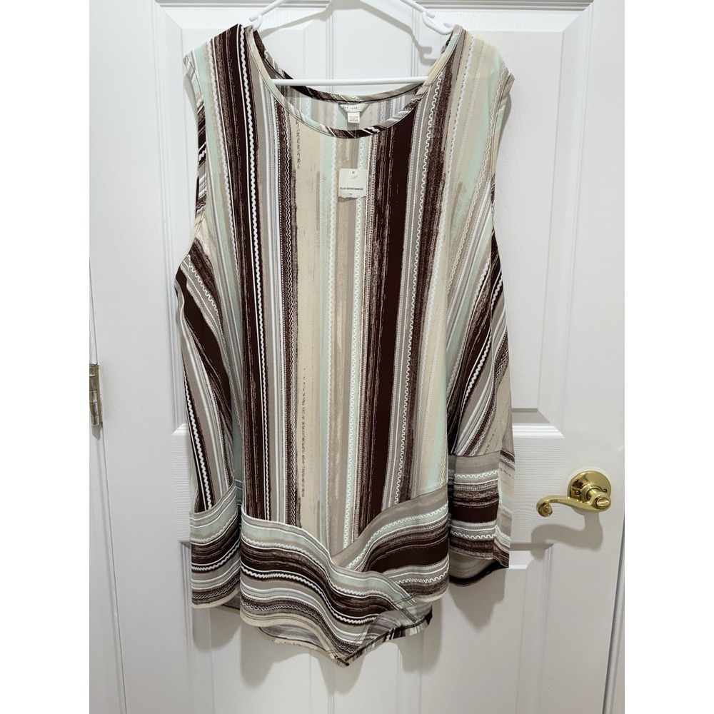 Women's Sleeveless Tunic Boho Hippie Shades of Browns Plus 26/28 - Picture 2 of 9